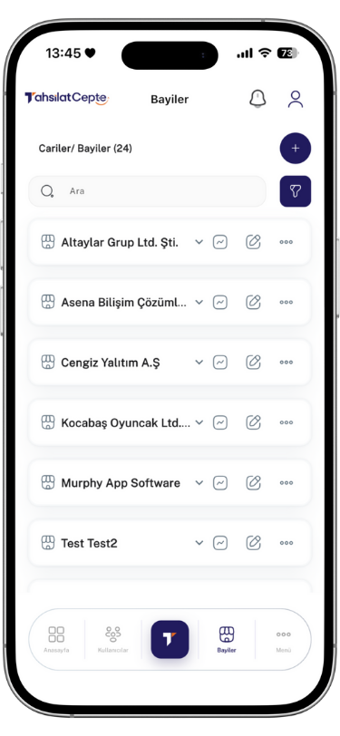 Bayiler - Mobil Uygulama Ozelligi