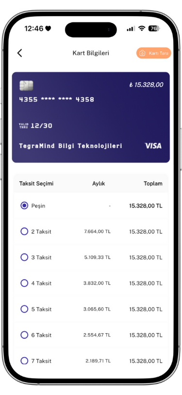 Odeme Sayfasi - Mobil Uygulama Ozelligi